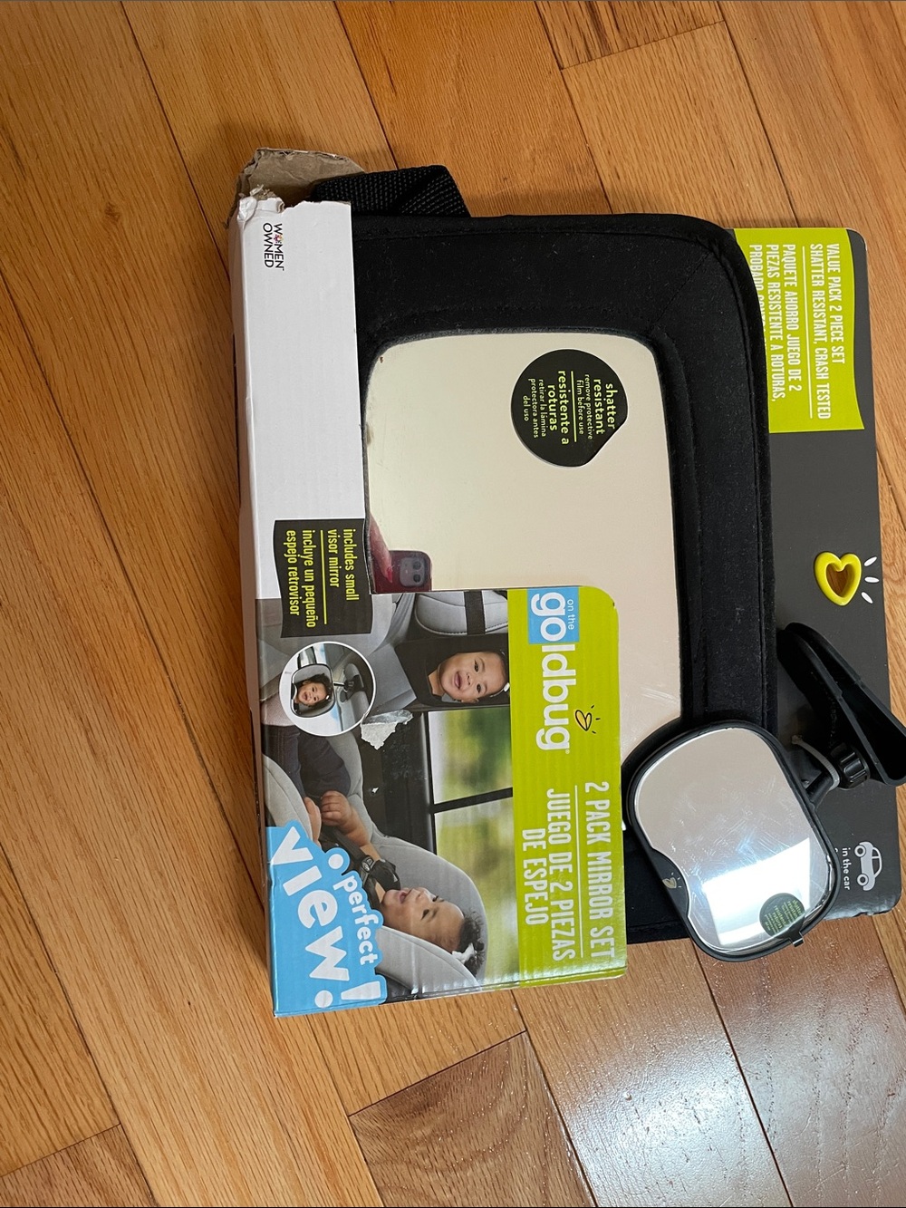 Goldbug Kids Black Car Backseat Mirror - 2 Pack